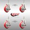 Service Caster 5 Inch 316SS Red Polyurethane Swivel 12mm Threaded Stem Caster Set Brake SS316TS20S514-PPUB-RED-TLB-M1215-4 - alternate 2
